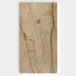 Platos de ducha Bricomart Vs Varobath 5 Plato de ducha resina textura pizarra. Efecto en Mármol ALTIMITA - antideslizante STONE 3D moderno