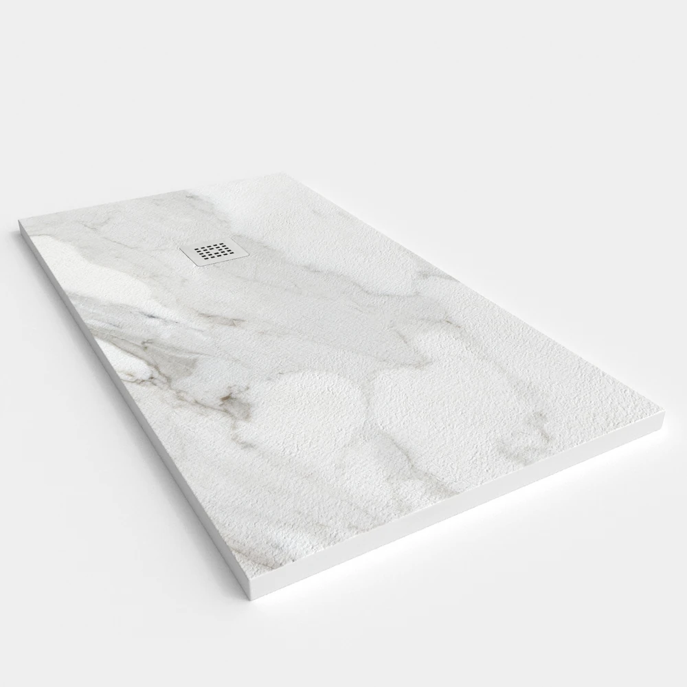 Plato de ducha resina textura pizarra. Efecto en Mármol ARABESCATO - antideslizante STONE 3D moderno 2 Plato de ducha resina textura pizarra. Efecto en Mármol ARABESCATO - antideslizante STONE 3D moderno - Imagen 2