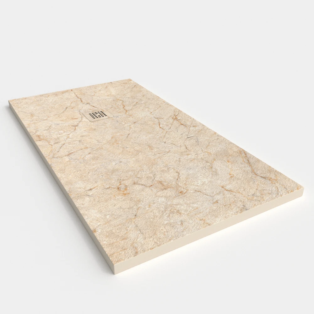 Plato de ducha resina textura pizarra. Efecto en Mármol CREMA MARFÍL - antideslizante STONE 3D moderno 2 Plato de ducha resina textura pizarra. Efecto en Mármol CREMA MARFÍL - antideslizante STONE 3D moderno - Imagen 2
