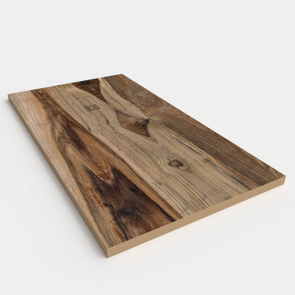 Plato de ducha resina textura pizarra acabado efecto Madera NOGAL VOLGA - antideslizante STONE 3D moderno 2 Plato de ducha resina textura pizarra acabado efecto Madera NOGAL VOLGA - antideslizante STONE 3D moderno - Imagen 2