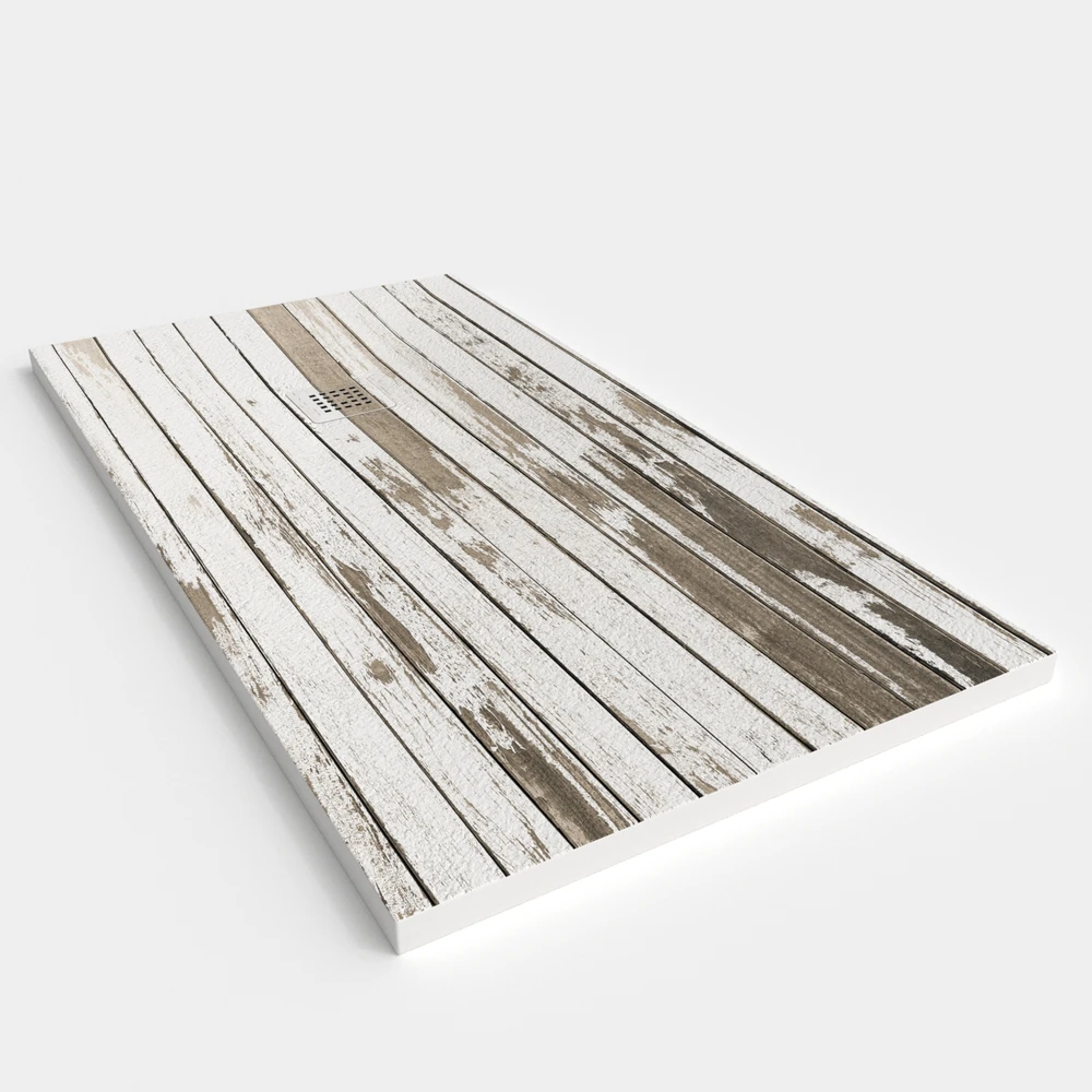 Plato de ducha resina textura pizarra acabado efecto Madera VINTAGE - antideslizante STONE 3D moderno 2 Plato de ducha resina textura pizarra acabado efecto Madera VINTAGE - antideslizante STONE 3D moderno - Imagen 2