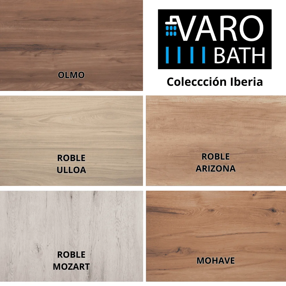 Columna de baño IBERIA suspendida 2 puertas 120 cm x 35 cm x 21 cm acabado ROBLE MOZART - Imagen 6