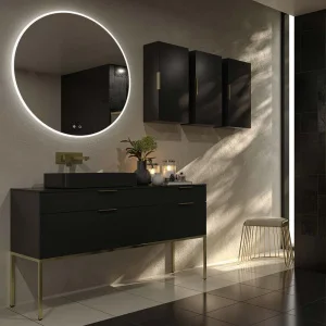 Mueble
  de baño ELLA con patas 4 cajones acabado NEGRO
