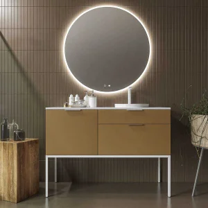 Mueble
  de baño ELLA con patas 2 cajones- 1 puerta acabado ARCILLA