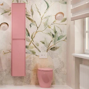 Columna
  de baño 2 puertas suspendida 185 cm x 35 cm x 25 cm acabado ROSA PALO