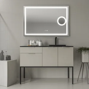 Mueble
  de baño ELLA con patas 2 cajones - 2 puertas acabado PERLADO