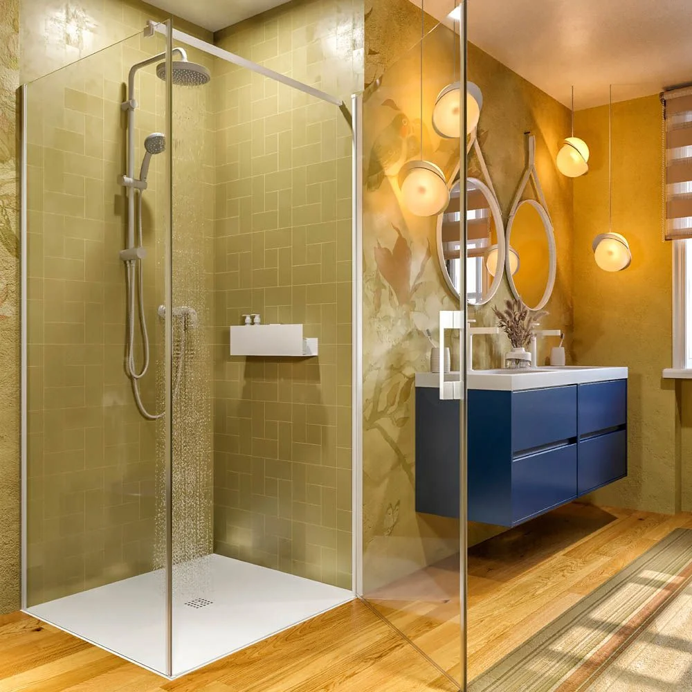 Mueble
de baño suspendido 120 cm 4 cajones CARMEN con lavabo doble 2 senos resina
acabado AZUL COBALTO