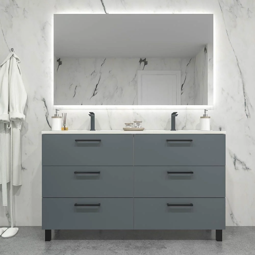 Mueble
de baño NEXO con patas 6 cajones GRAFITO