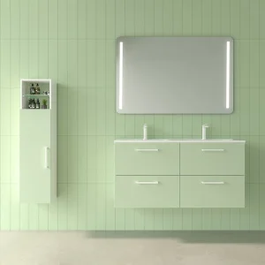 Mueble
  de baño NEXO suspendido 4 cajones VERDE OPALO