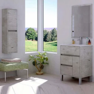 Mueble
  de baño ANNA colores a suelo 3 cajones- 1 puerta con lavabo cerámico