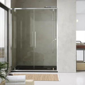 Mampara
de ducha frontal 2 puertas abatibles con tratamiento anti-cal. VISION AVANT