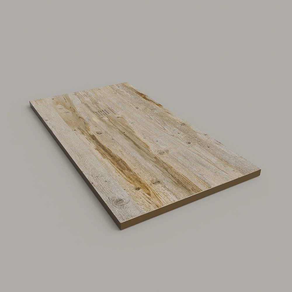 Plato de
ducha resina textura pizarra acabado efecto Madera Vintage Ocre -
antideslizante STONE 3D moderno