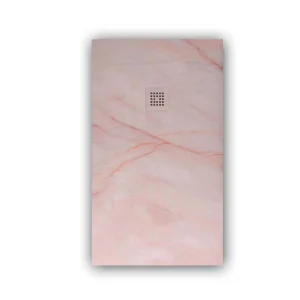 Plato de
  ducha resina textura pizarra. Efecto en Mármol Rosa Portugués y otros
  acabados - antideslizante STONE 3D moderno