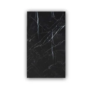 Plato de
ducha resina textura pizarra. Efecto en Mármol Negro Marquina y otros
acabados - antideslizante STONE 3D moderno