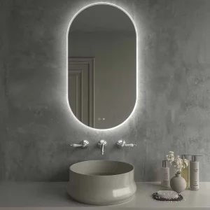 Espejo
  eliptico BEGIN con LED perimetral frontal