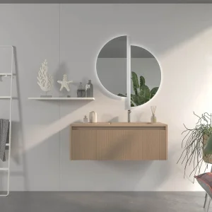 Mueble
  de baño BINARIO suspendido 2 cajones acabado MOKA
