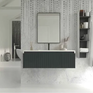 Mueble
  de baño BINARIO suspendido 3 cajones acabado GRAFITO