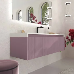 Mueble de baño BINARIO suspendido 3 cajones acabado VIOLETA