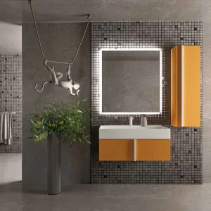 Mueble de baño NORMA suspendido 1 cajón acabado AMARILLO AZAFRAN