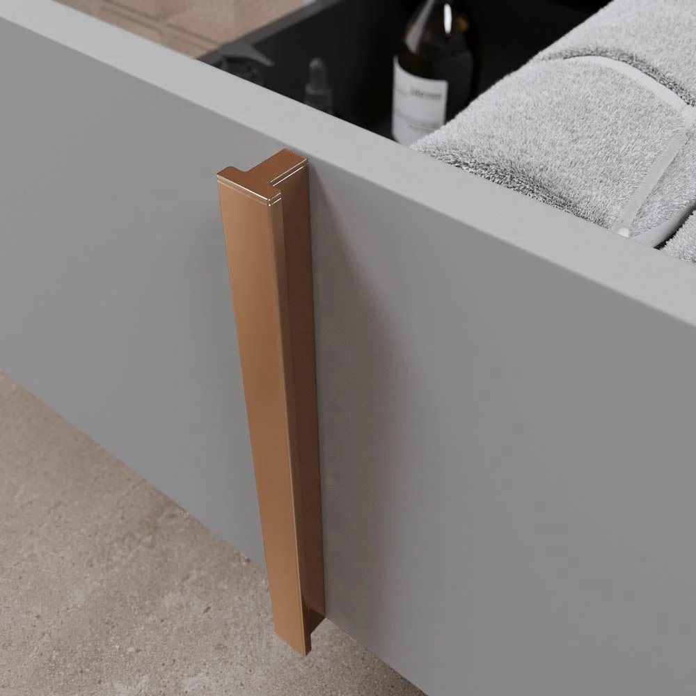 Mueble de baño NORMA suspendido 2 cajónes acabado GRIS SEÑAL - Imagen 5