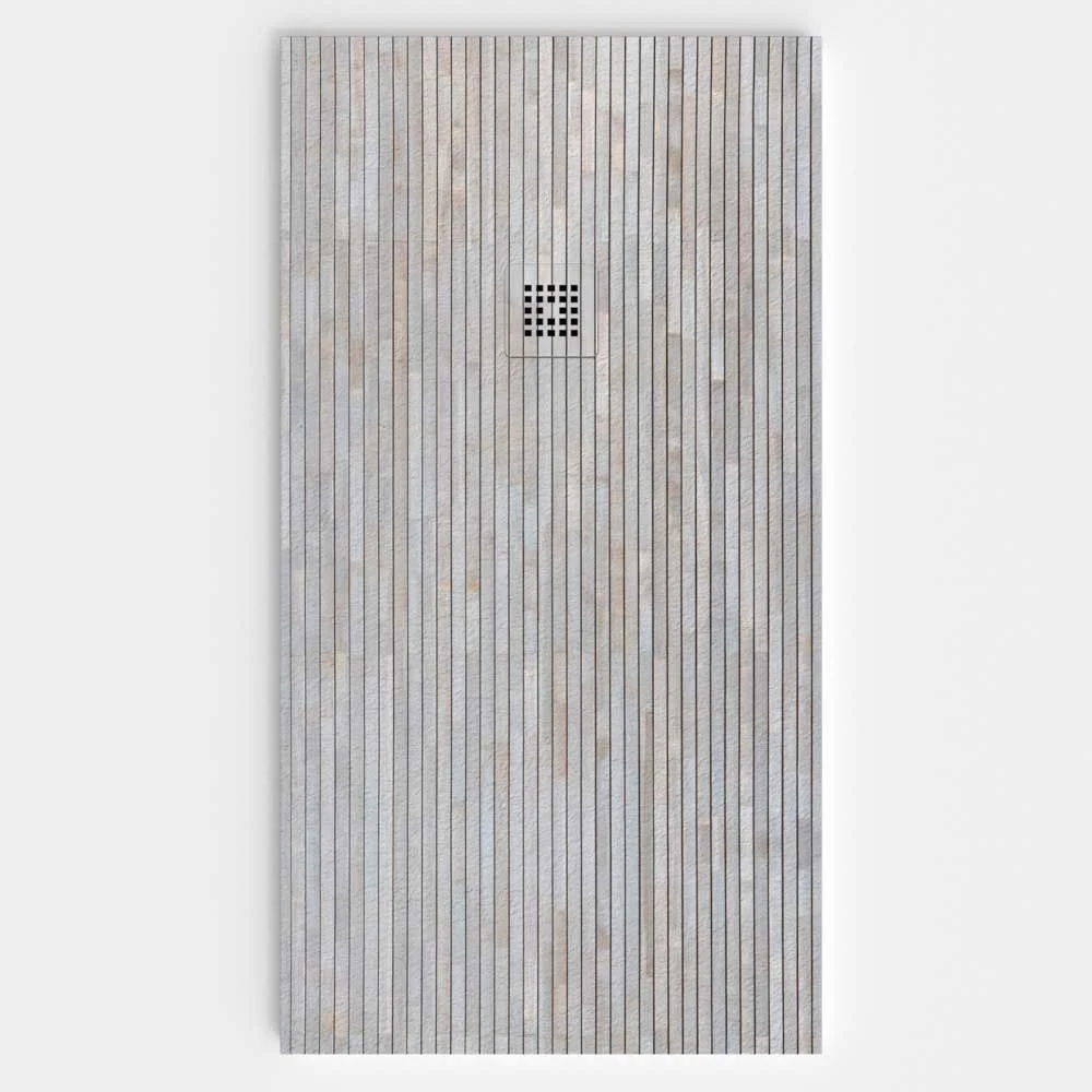 Plato de ducha resina textura pizarra acabado efecto Madera Larch - antideslizante STONE 3D moderno