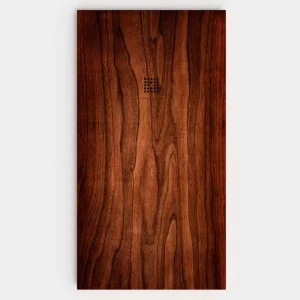 Plato de ducha resina textura pizarra acabado efecto Madera Padauk - antideslizante STONE 3D moderno