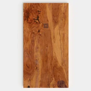 Plato de ducha resina textura pizarra acabado efecto Madera Walnoth - antideslizante STONE 3D moderno