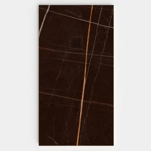 Plato de ducha resina textura pizarra. Efecto en Mármol Brown - antideslizante STONE 3D moderno