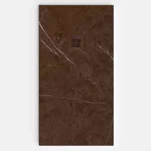 Plato de ducha resina textura pizarra. Efecto en Mármol Dark - antideslizante STONE 3D moderno