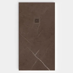 Plato de ducha resina textura pizarra. Efecto en Mármol Emperador - antideslizante STONE 3D moderno
