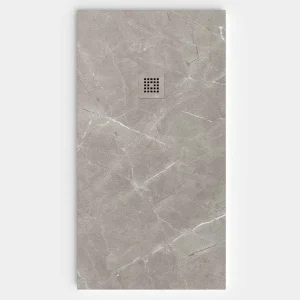 Plato de ducha resina textura pizarra. Efecto en Mármol Grigio - antideslizante STONE 3D moderno
