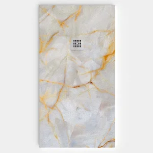 Plato de ducha resina textura pizarra. Efecto en Mármol Lux - antideslizante STONE 3D moderno