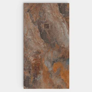 Plato de ducha resina textura pizarra. Efecto en Mármol Razzo - antideslizante STONE 3D moderno