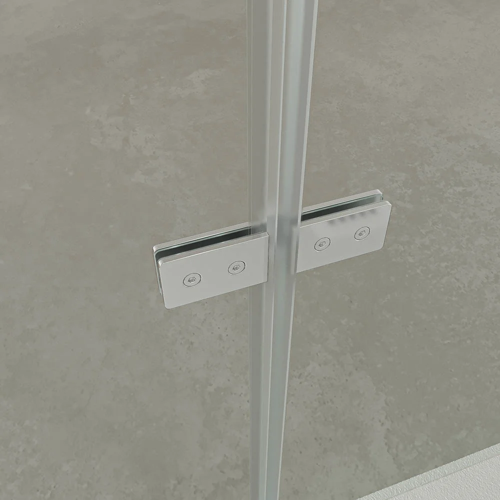 Mampara de ducha rectangular SILEX 2 fijos - 1 puerta abatible a medida CROMO BRILLO - Imagen 3