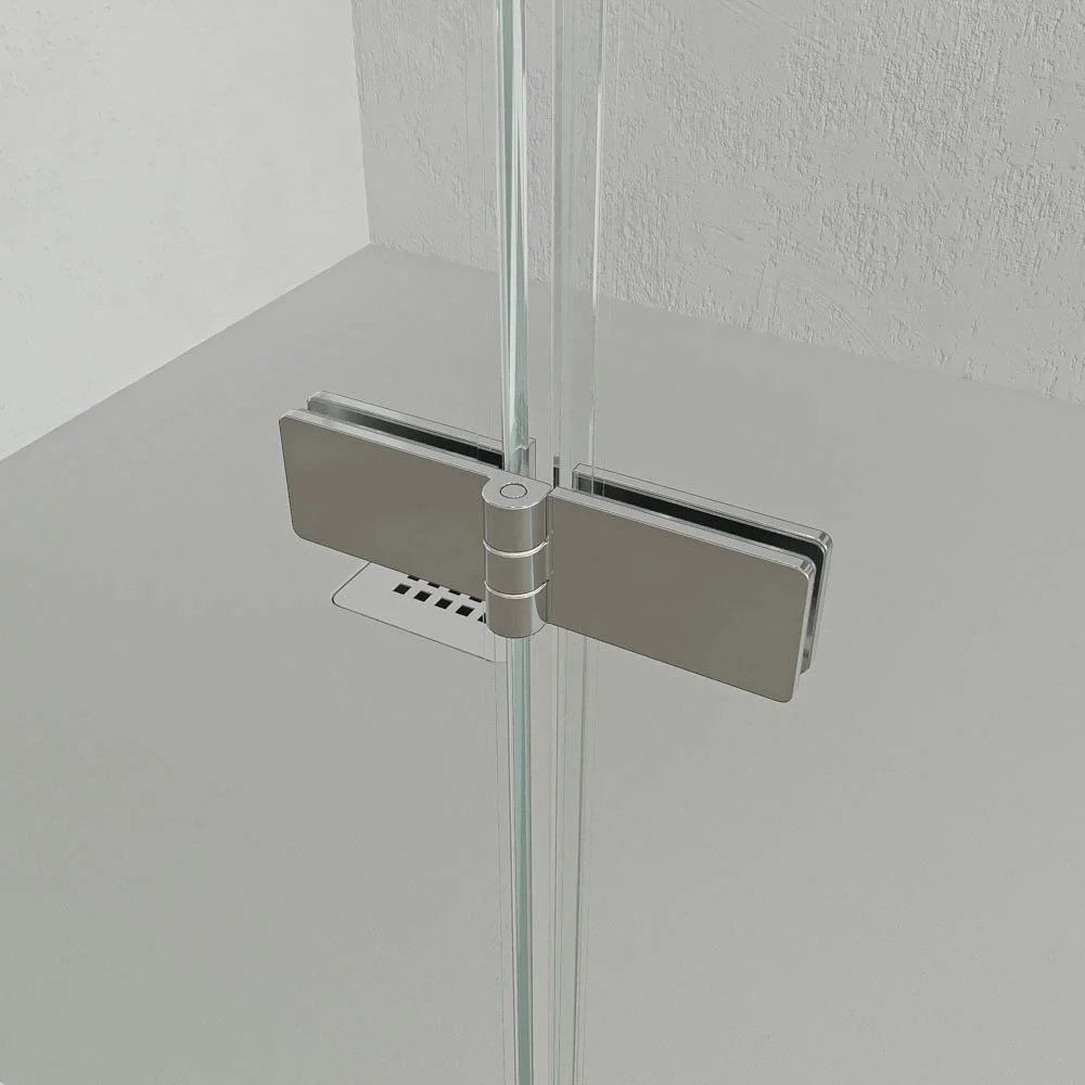 Mampara de ducha rectangular SILEX 2 fijos - 1 puerta abatible a medida CROMO BRILLO - Imagen 4