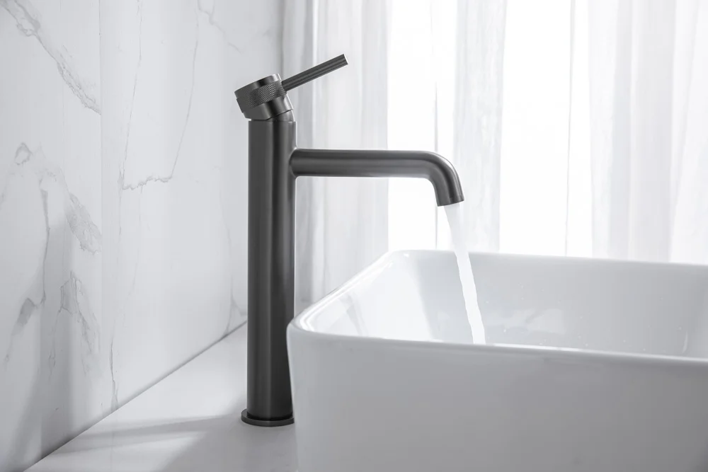 Grifo Monomando Alto de Lavabo DIAMOND Gris Mate - Imagen 2