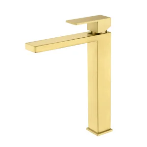 Grifo Monomando de Lavabo Alto ARMY Oro Cepillado