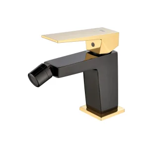 Grifo Monomando de Bidé INFINITE Negro Cristal / Oro Brillo
