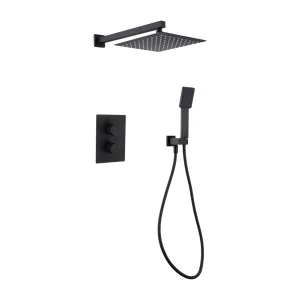 Conjunto de Ducha Termostático Empotrado ETERNITY Negro Mate