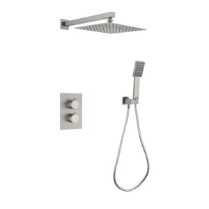 Conjunto de Ducha Termostático Empotrado ETERNITY Níquel Cepillado