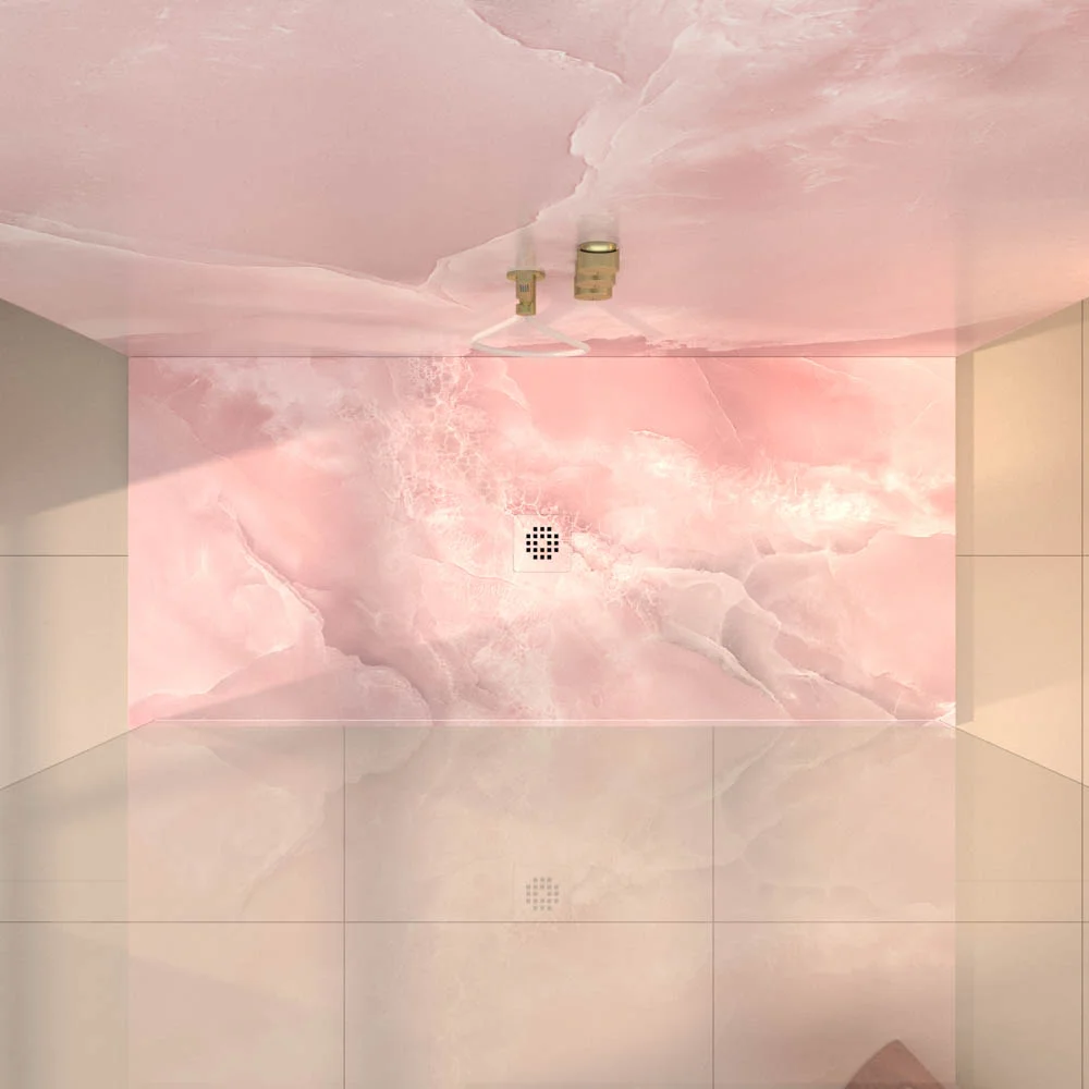 Panel de revestimiento para pared de baño MSCOMPACT efecto mármol ROSATO - Imagen 2