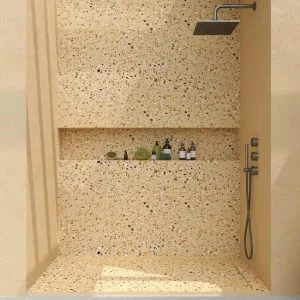 Panel de revestimiento para pared de baño MSCOMPACT efecto terrazo WENTY