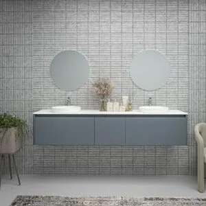 Mueble de baño FUSE suspendido 3 cajones GRIS AZULADO