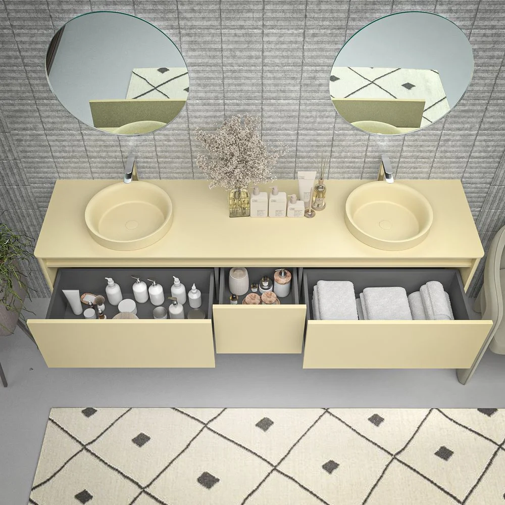 Mueble de baño FUSE suspendido 3 cajones MARFIL - Imagen 2