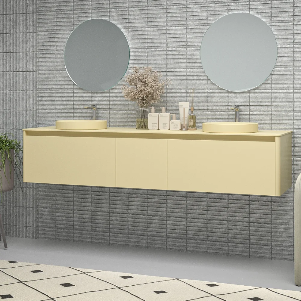 Mueble de baño FUSE suspendido 3 cajones MARFIL - Imagen 3