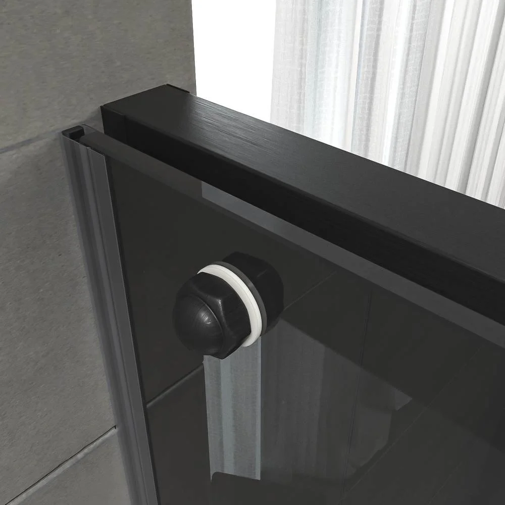 Mampara de ducha NOVUM frontal 1 fijo - 1 puerta corredera vidrio parsol gris 6 mm. GUN METAL - Imagen 3