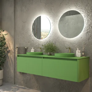 Mueble de baño FUSE suspendido 2 cajones VERDE MAYO