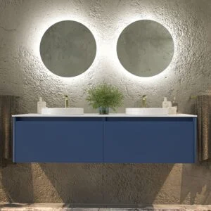 Mueble de baño FUSE suspendido 2 cajones AZUL VIOLETA