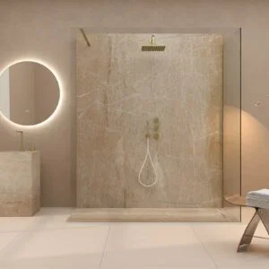 Panel de revestimiento para pared de baño MSCOMPACT efecto cemento DERA