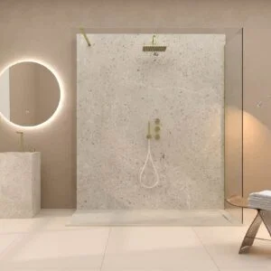Panel de revestimiento para pared de baño MSCOMPACT efecto cemento SLATE